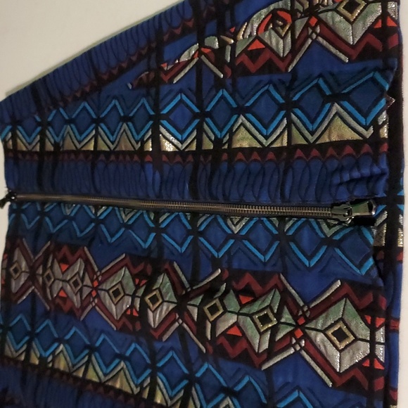 J. Crew women's 4 matalic colorful design full zip skirt - Picture 5 of 8